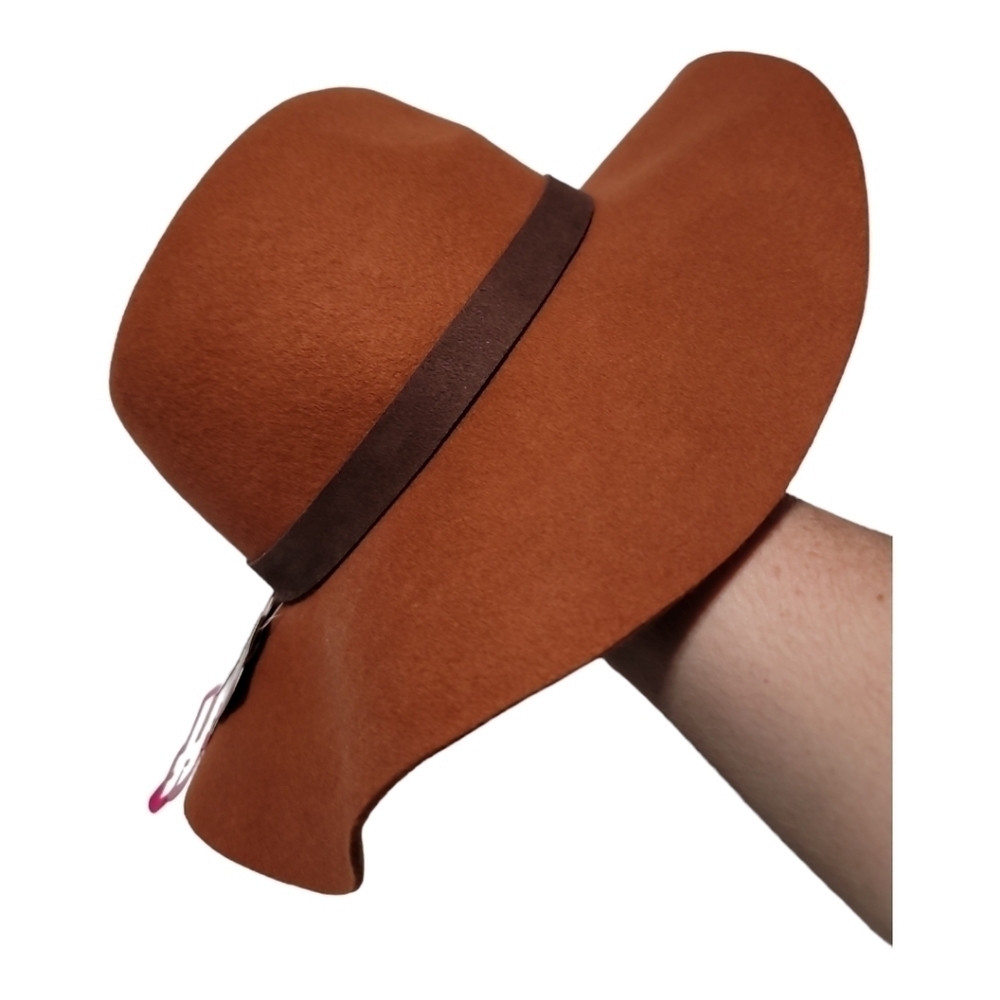 NWT Neff Wool Rust Colored Wide Brim Floppy Fedora Hat